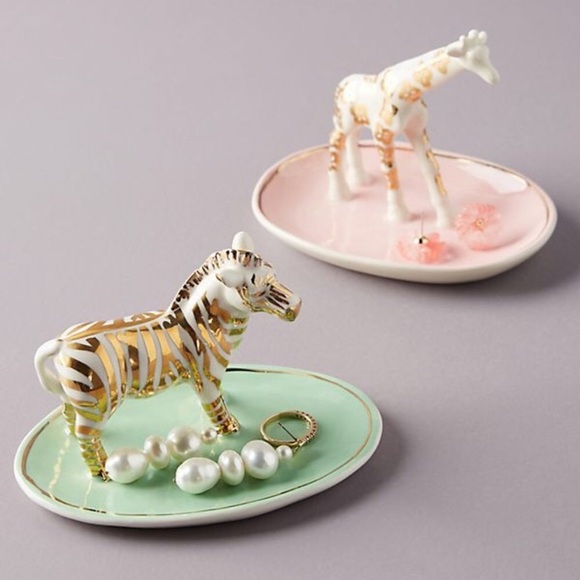 New Anthropologie zebra safari jewelry zenny dish - Picture 2 of 7